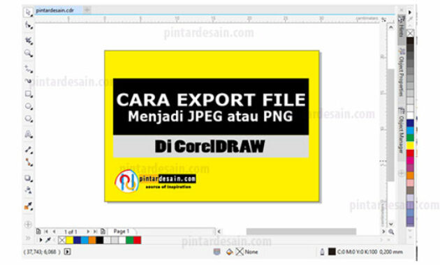 Cara Export File di CorelDraw menjadi JPEG, PNG, dan For Web