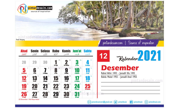 Kalender 2021 Indonesia Bahasa Inggris